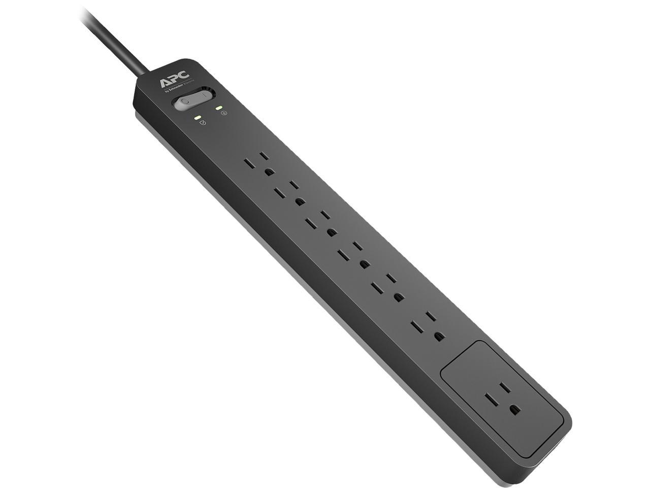 APC PE76 Essential SurgeArrest 1440J 7-Outlets Power Strip Surge Protector 1