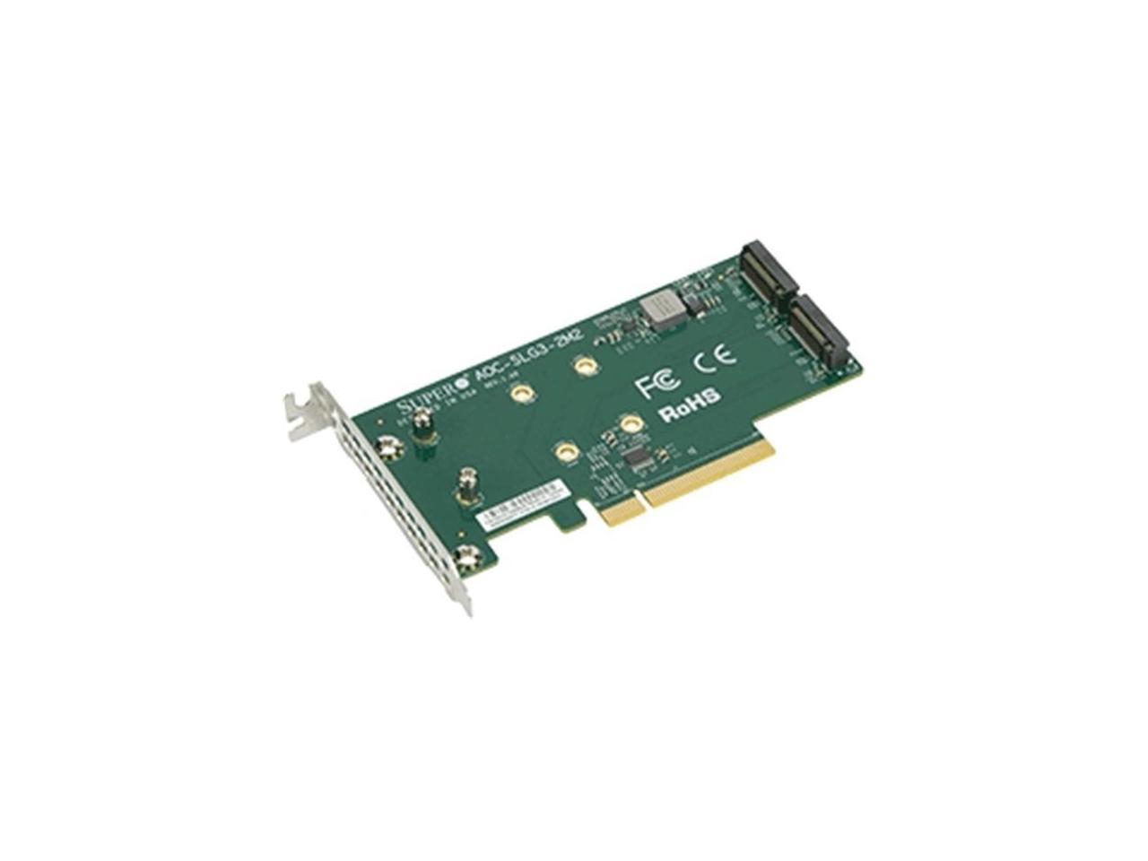 Supermicro Accessory AOC-SLG3-2M2-O PCIe Add-On Card for up to two NVMe SSDs Brown Box 2