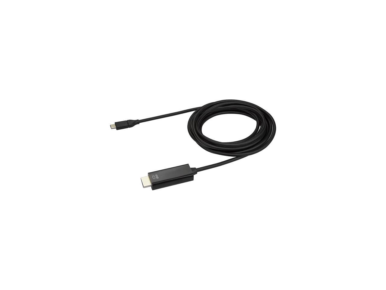 StarTech CDP2HD3MBNL USB C to HDMI Cable - 3m / 10 ft - Black - 4K at 60Hz - Thunderbolt 3 Compatible - USB C Cable - Computer Monitor Cable 2