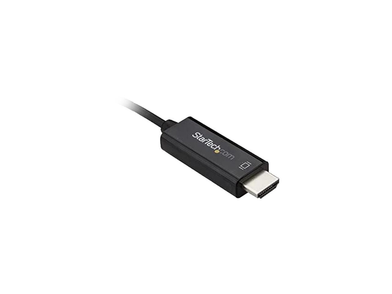 StarTech CDP2HD3MBNL USB C to HDMI Cable - 3m / 10 ft - Black - 4K at 60Hz - Thunderbolt 3 Compatible - USB C Cable - Computer Monitor Cable 3