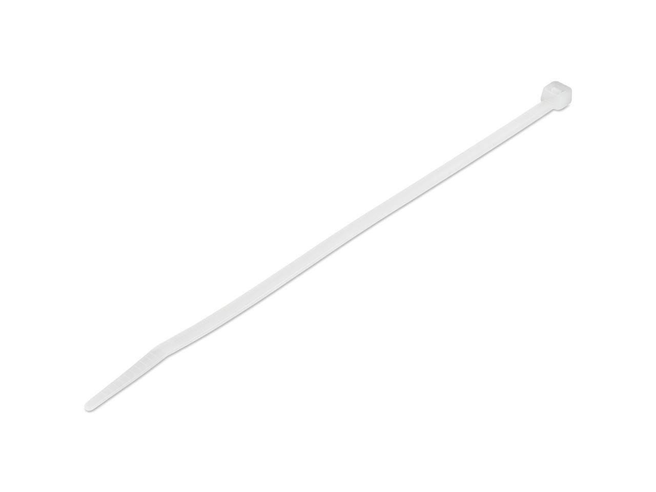 StarTech 100 Pack 8" White Large Nylon/Plastic Cable Ties TAA CBMZT8N 2