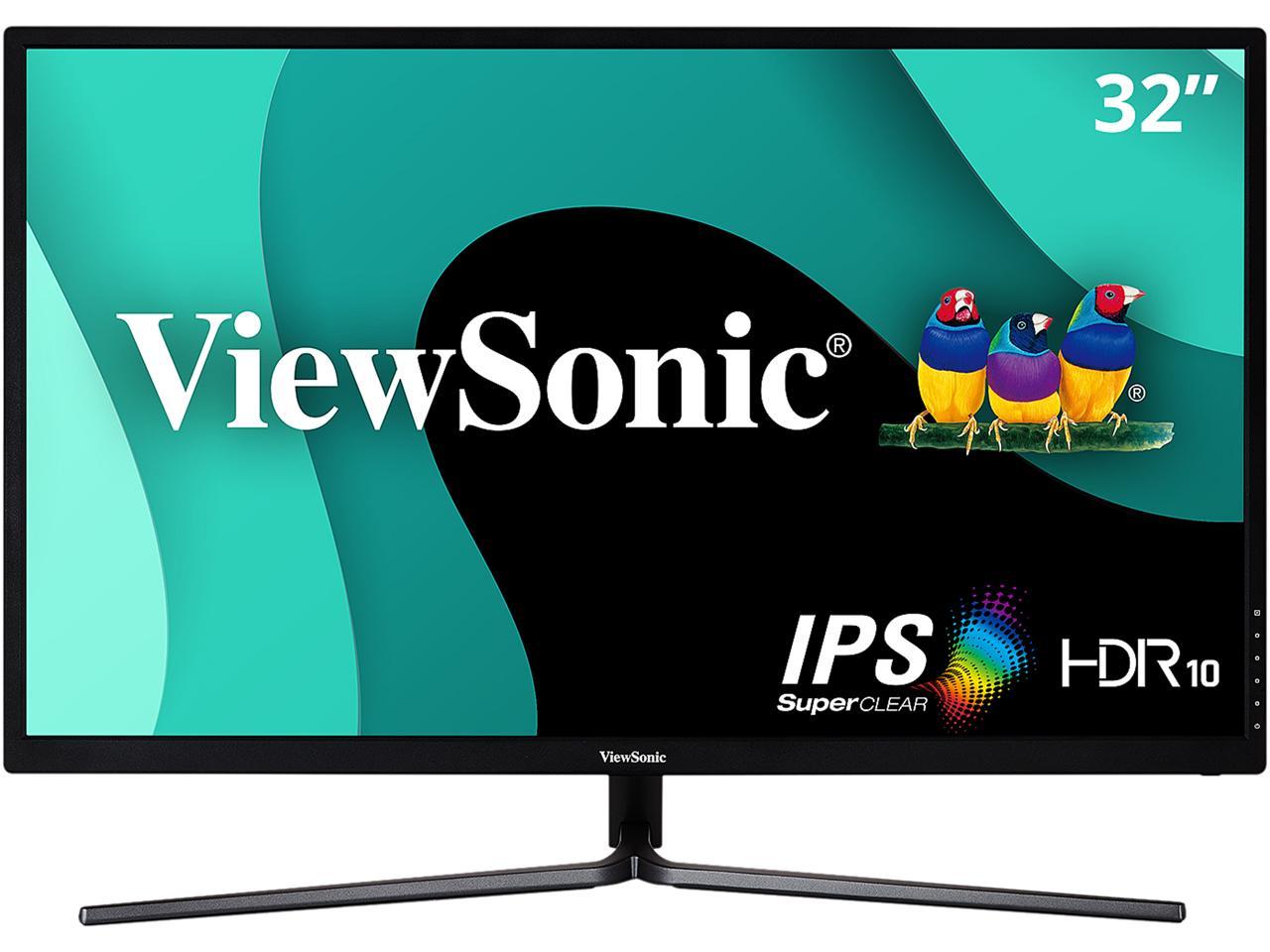 ViewSonic VX3211-2K-MHD 32 Inch IPS WQHD 1440p Monitor with 99% sRGB Color Coverage HDMI VGA and DisplayPort 1