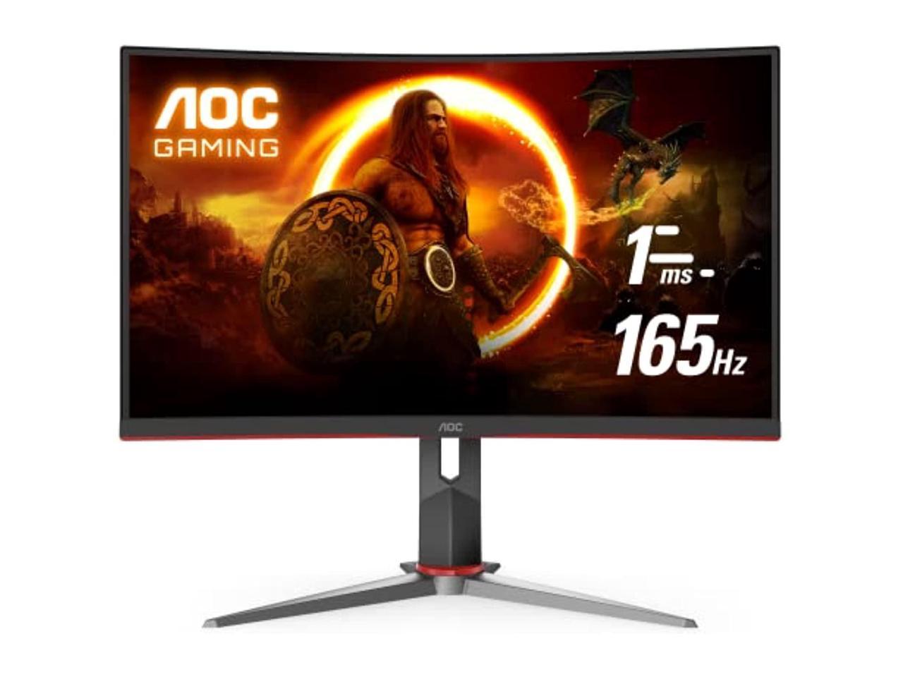 AOC 32" Curved Frameless Gaming Monitor 2K QHD, 1500R Curved VA, 1ms, 165Hz, FreeSync, Height adjustable, 3-Year Zero Dead Pixel Guarantee (CQ32G2S) 1