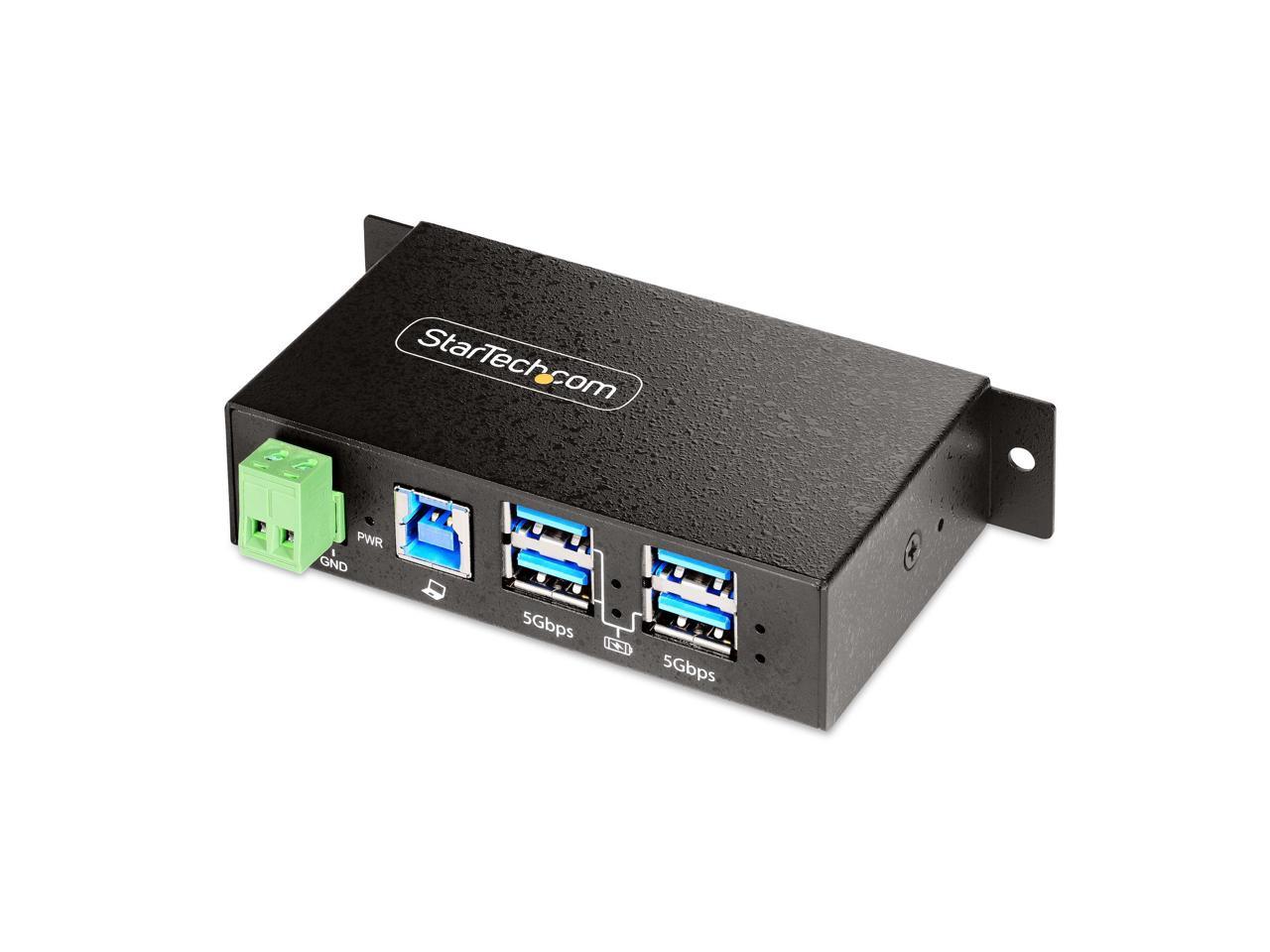 StarTech 4-Port Managed Industrial USB 3.2 Gen 1 (5Gbps) Hub 5G4AINDRM-USB-A-HUB 1