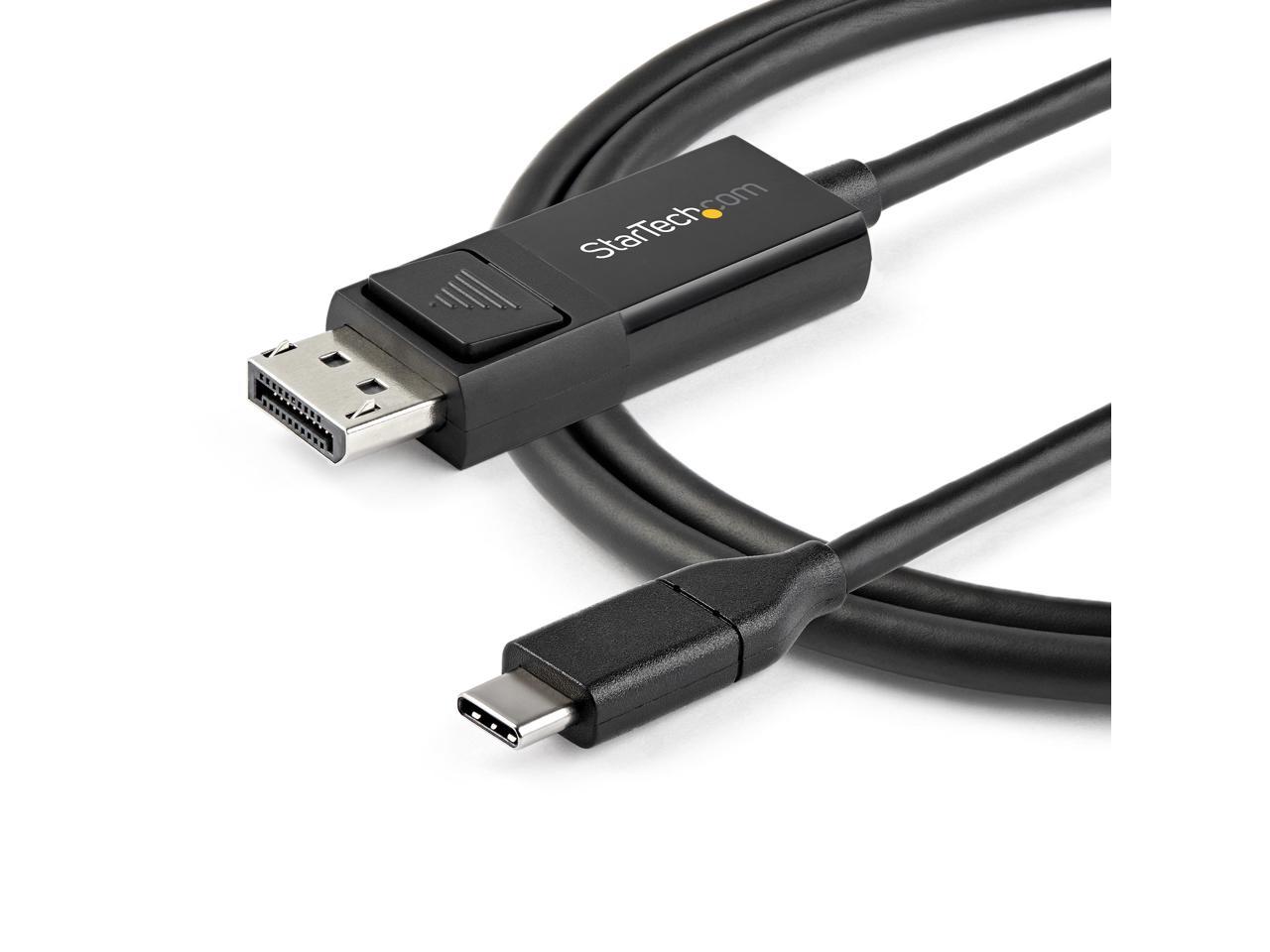 StarTech.com 3.3 ft. (1 m) USB C to DisplayPort 1.2 Cable - Bidirectional - 4K 60Hz - Thunderbolt 3 - USB Type C Adapter Cable (CDP2DP1MBD) 4