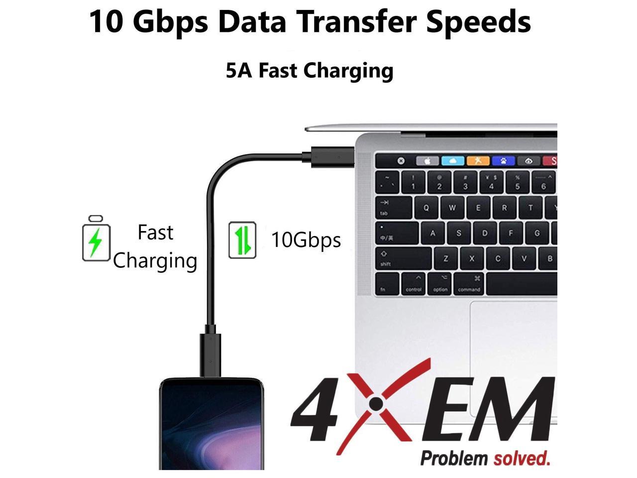 4Xem Usb-C To Usb-C Cable M/M Usb 3.1 Gen 2 10Gbps 3Ft Black 1