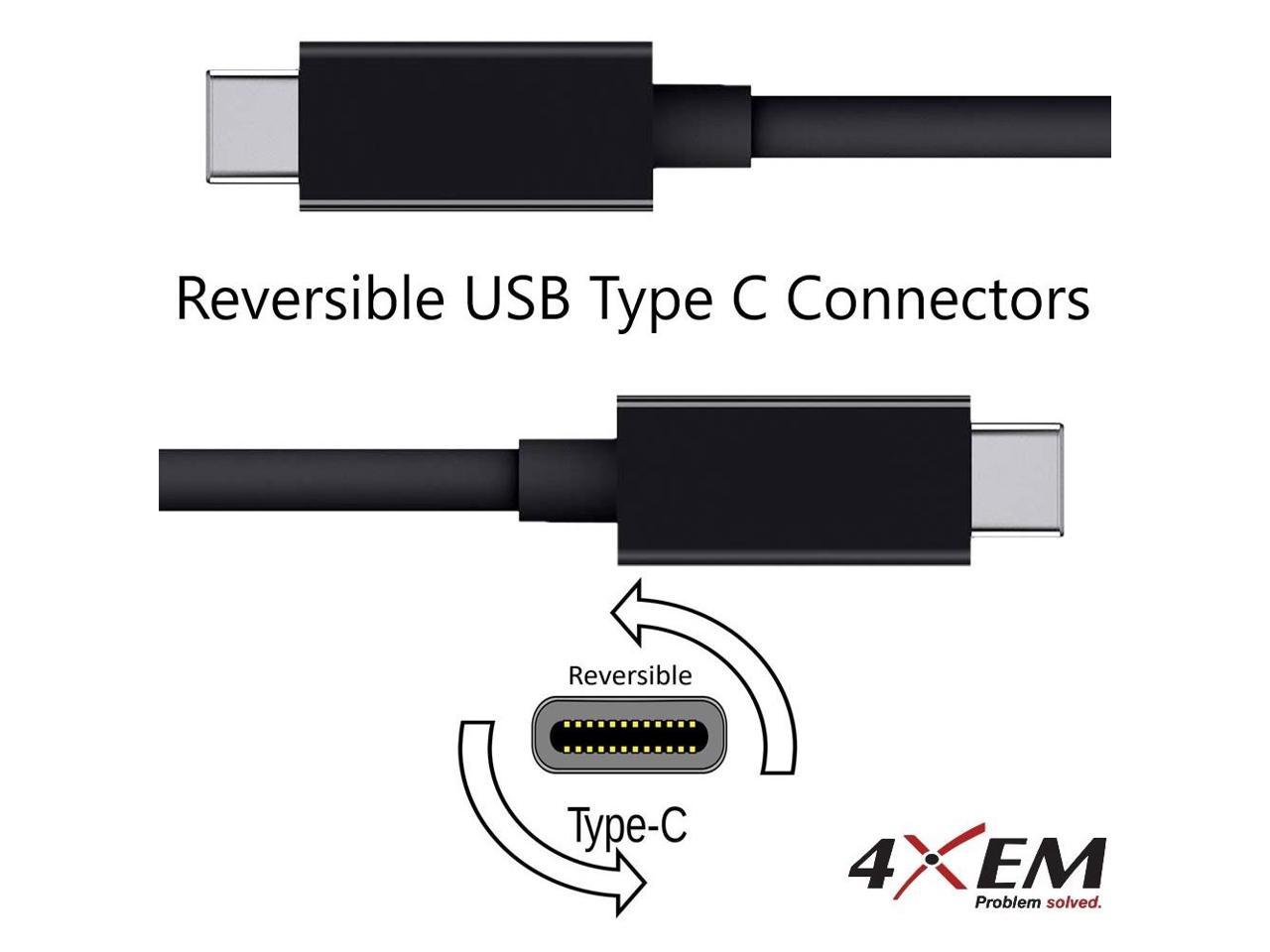 4Xem Usb-C To Usb-C Cable M/M Usb 3.1 Gen 2 10Gbps 3Ft Black 2