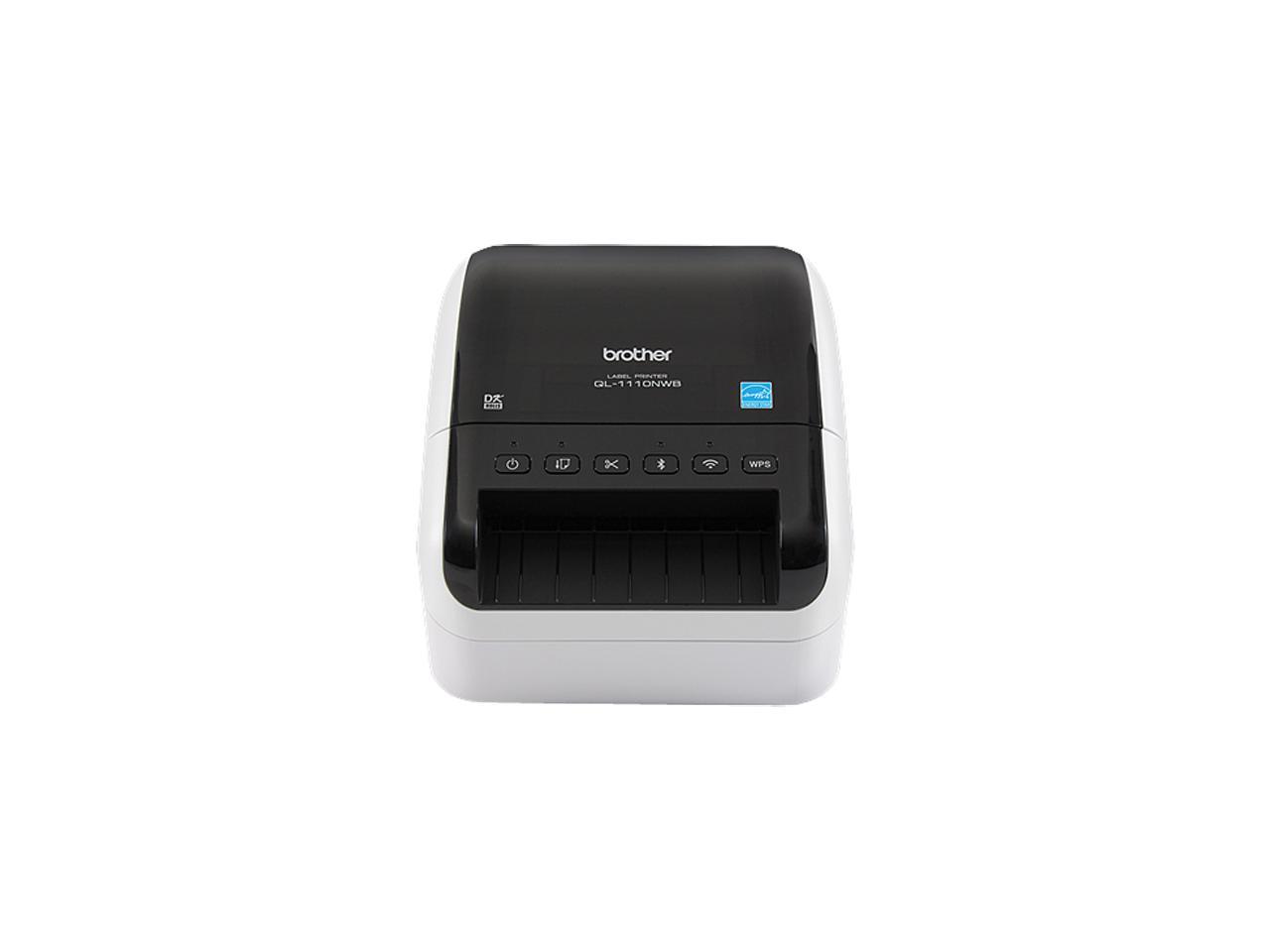 Brother QL-1110NWB 4" Wide Format, Professional Direct Thermal Label Printer, USB, USB Host, Bluetooth 2.1+EDR, Wireless (b/g/n), Ethernet, WirelessDirect, Auto Cutter - White/Black 1