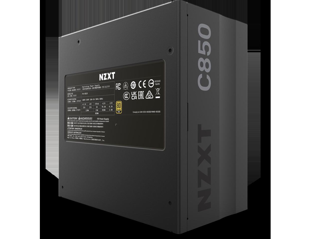 NZXT C850 - C Series ATX 850 Watt 80 Plus Gold v2 (2022) Full-modular Power Supply, US Power Cord 4