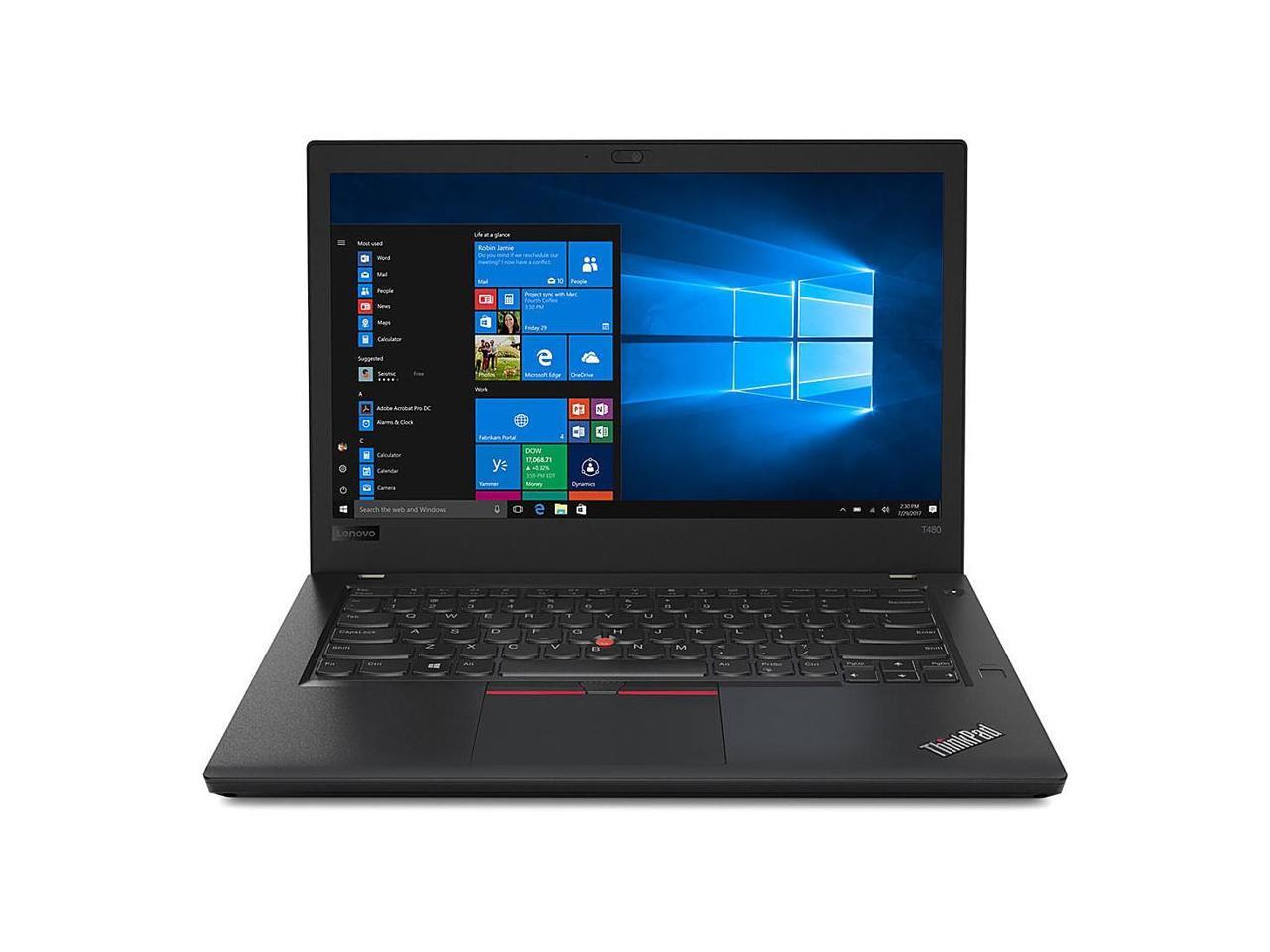 Lenovo ThinkPad T480 14" 16GB 512GB SSD Core i5-8350U 1.7GHz Win10P, Black 2