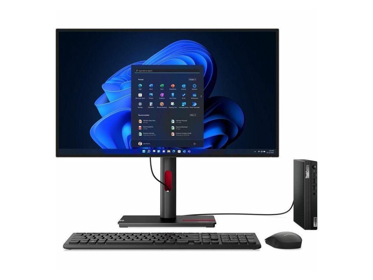 Lenovo ThinkCentre M70q Gen 3 11T300C0US Desktop Computer - Intel Core i5 12th Gen i5-12400T Hexa-core (6 Core) 1.80GHz 16GB RAM 256GB M.2 PCI Express NVMe 4.0 x4 SSD Tiny Black Intel Q670 Chip 2