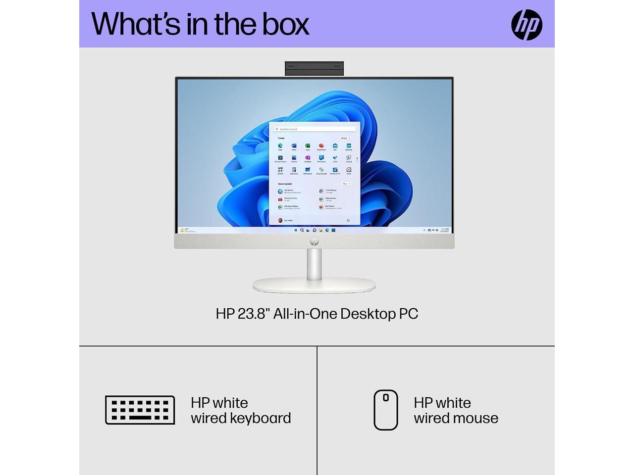 HP 23.8 inch All-in-One Desktop PC, FHD Display, AMD Athlon Silver 7120U, 8 GB RAM, 256 GB SSD, AMD Radeon Graphics, Windows 11 Home, 24-cr0010 (2023) 3