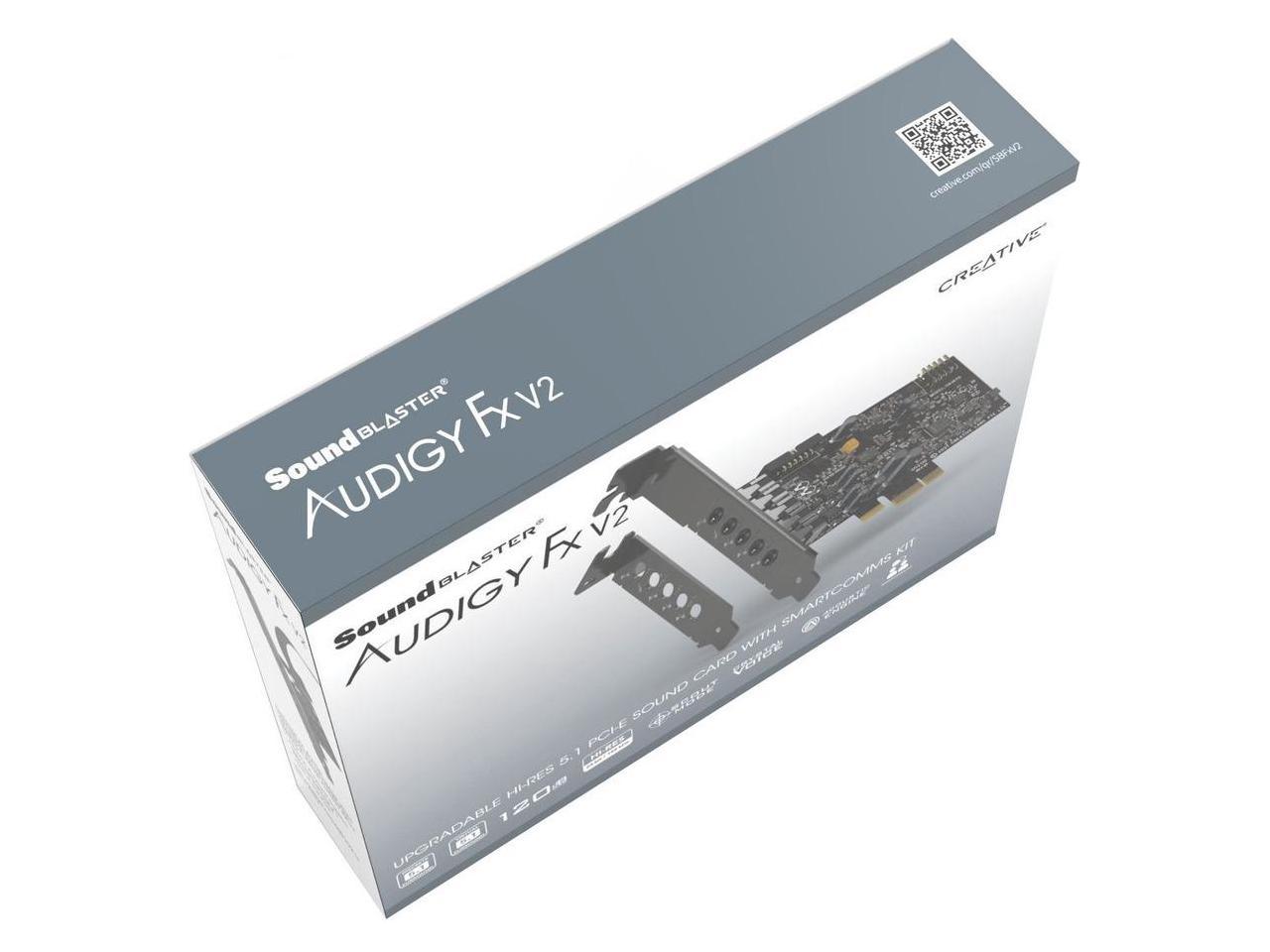 Creative Sound Blaster Audigy Fx V2 Upgradable Hi-res PCI-e Sound Card with 5.1 Discrete and Virtual Surround, Scout Mode, SmartComms Kit for PC 5