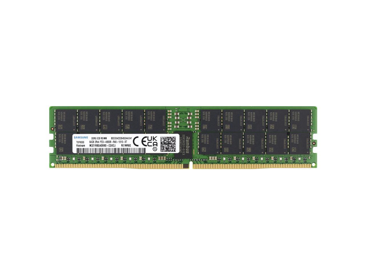 Samsung M321R8GA0BB0-CQK 64GB 2Rx4 PC5-38400 4800MHz DDR5 EC8 RDIMM ECC Registered Server Memory RAM 1