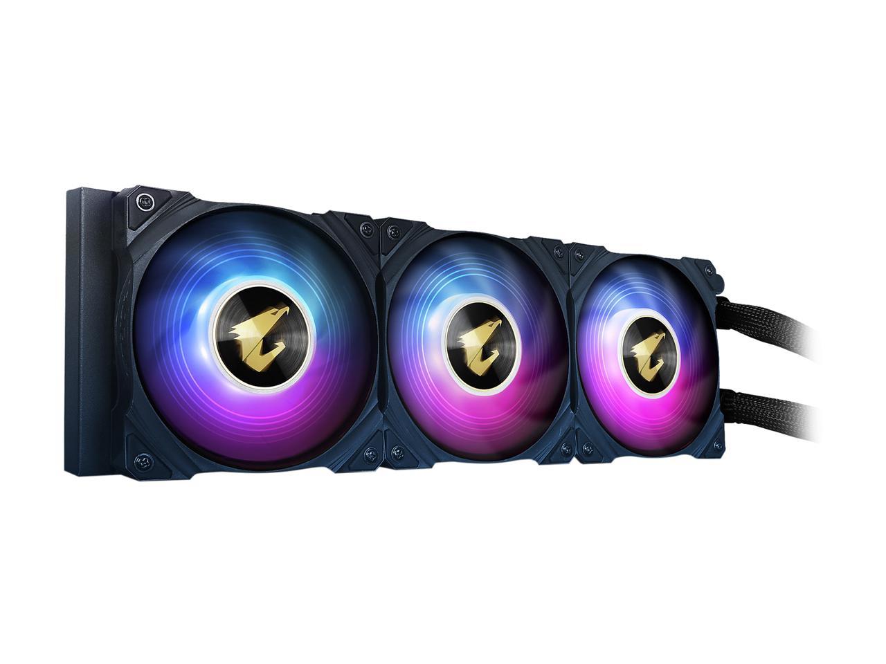 AORUS AIO Liquid Cooler, 360mm Radiator, 120*25mm*3 ARGB Fan, >200w TDP, 60x60mm LCD Full Color Pan 2