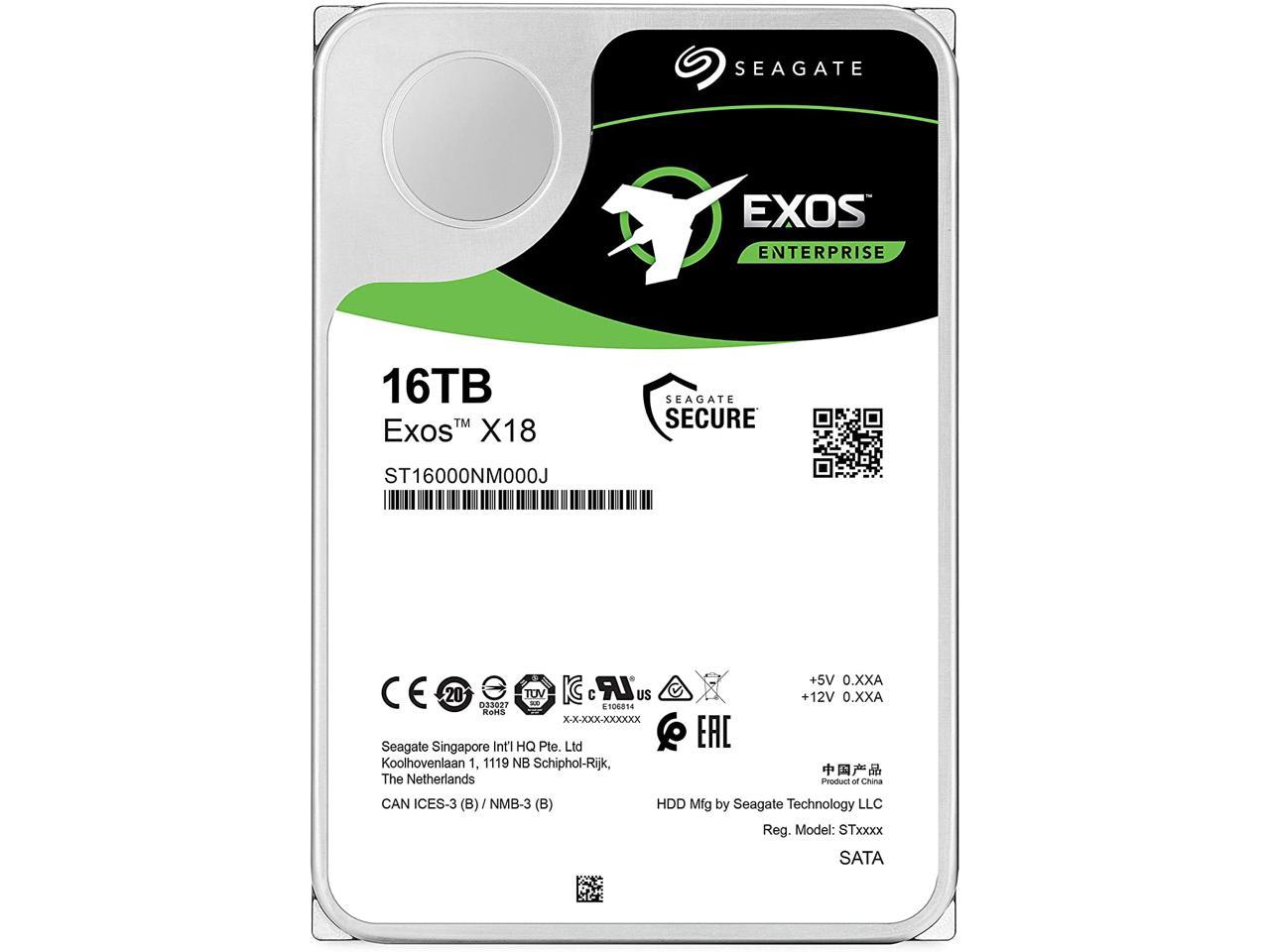 Seagate Exos 16TB Enterprise HDD X18 SATA 6Gb/s 512e/4Kn 7200 RPM 256MB Cache 3.5" Internal Hard Drive (ST16000NM000J) 2