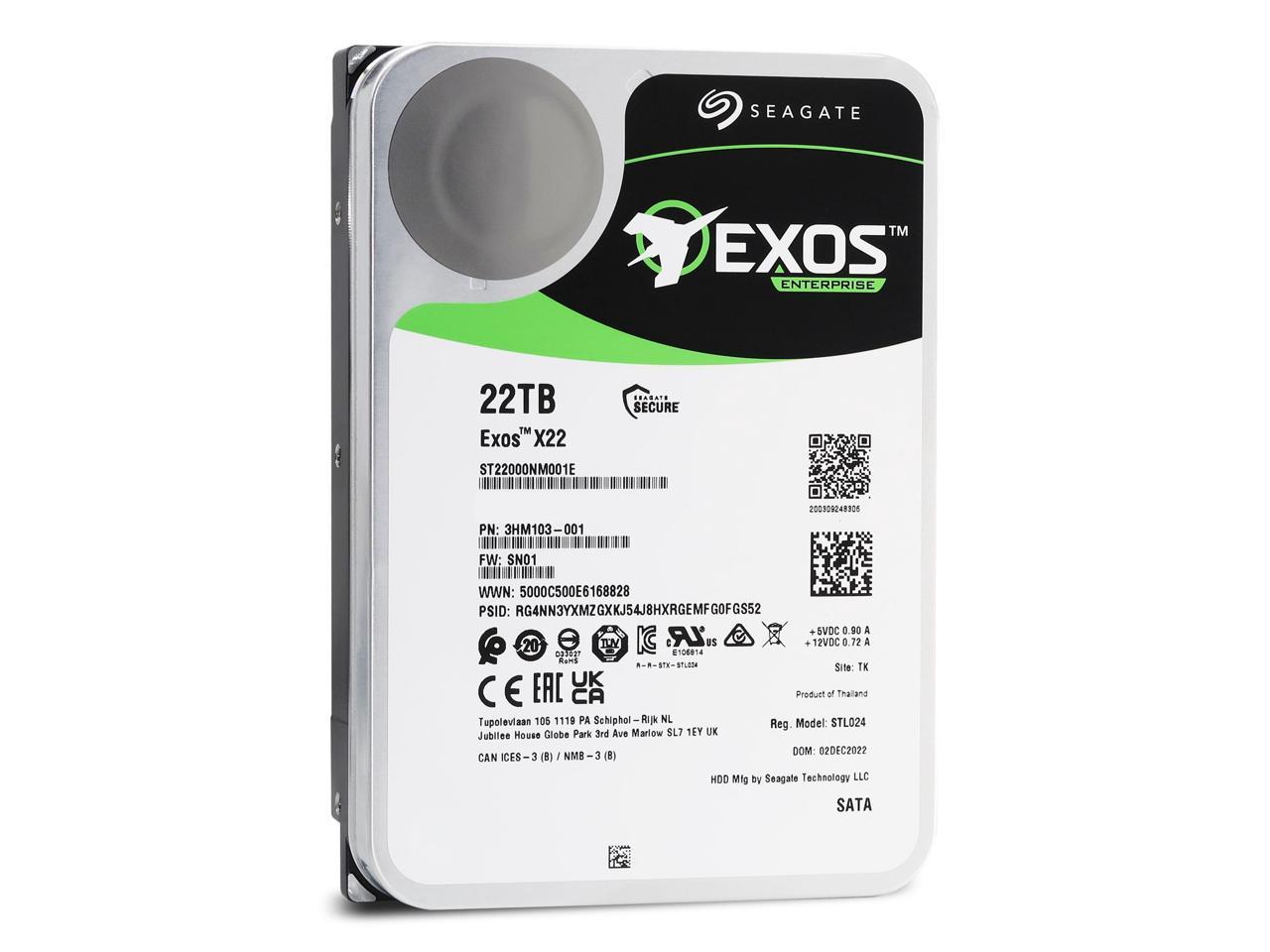 Seagate Exos X22 22TB SATA 6Gb/s 3.5" Enterprise Hard Drive - ST22000NM001E 3