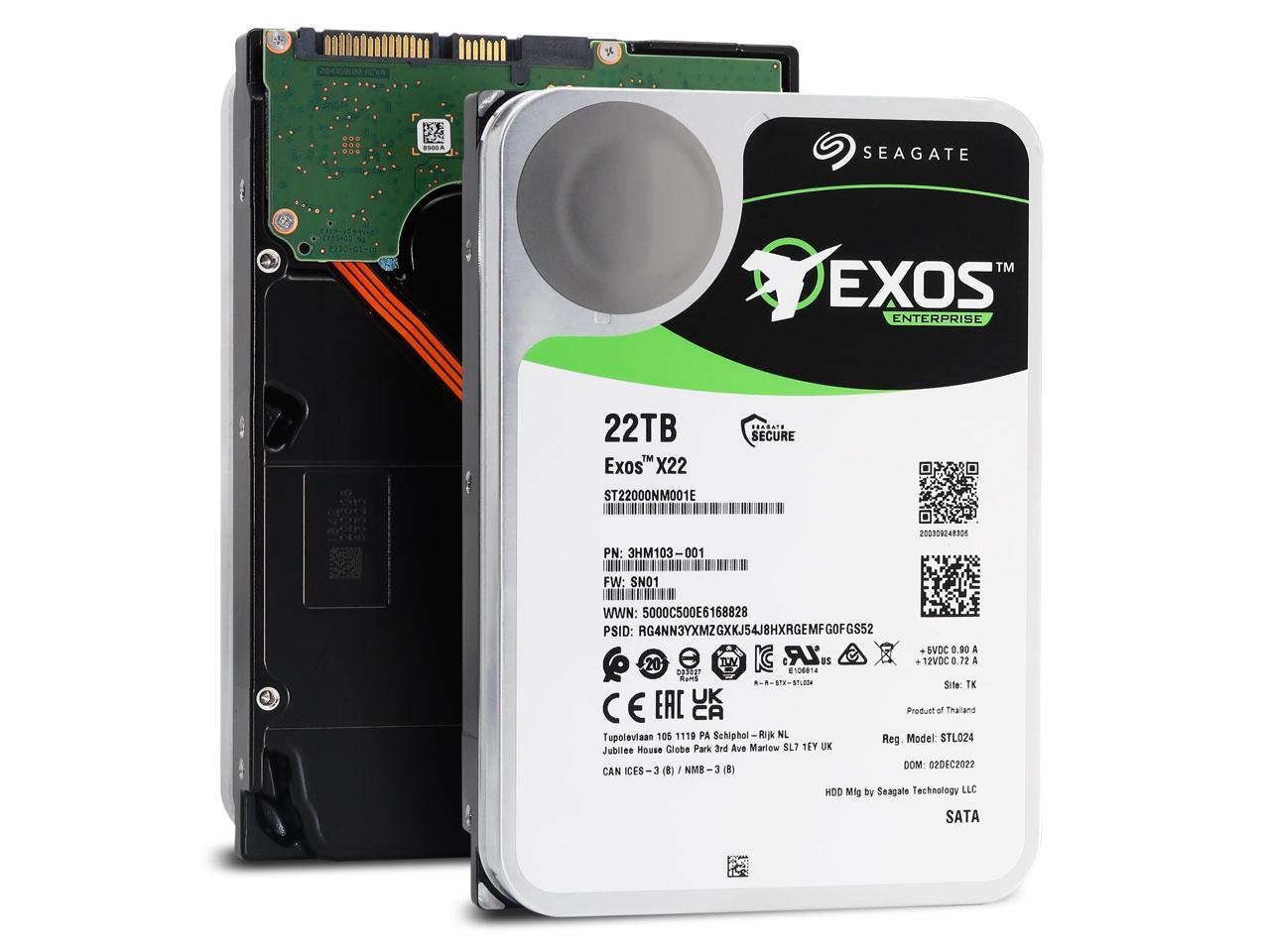 Seagate Exos X22 22TB SATA 6Gb/s 3.5" Enterprise Hard Drive - ST22000NM001E 1