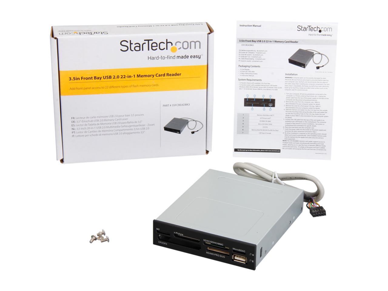 StarTech.com 35FCREADBK3 22-in-1 USB 2.0 Card Reader 5