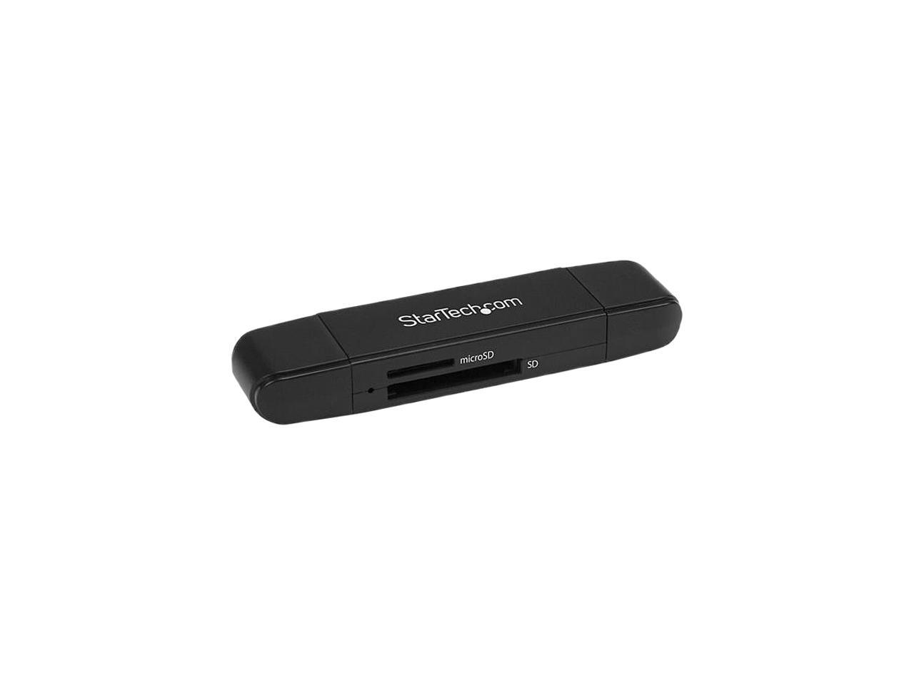 StarTech.com SDMSDRWU3AC 1 x USB Type-C (24 pin) USB 3.0, 1 x USB 3.1 USB Type-A (9 pin, Gen 1, 5 Gbps) USB 3.0 Memory Card Reader/Writer for SD and microSD Cards - USB-C and USB-A 1