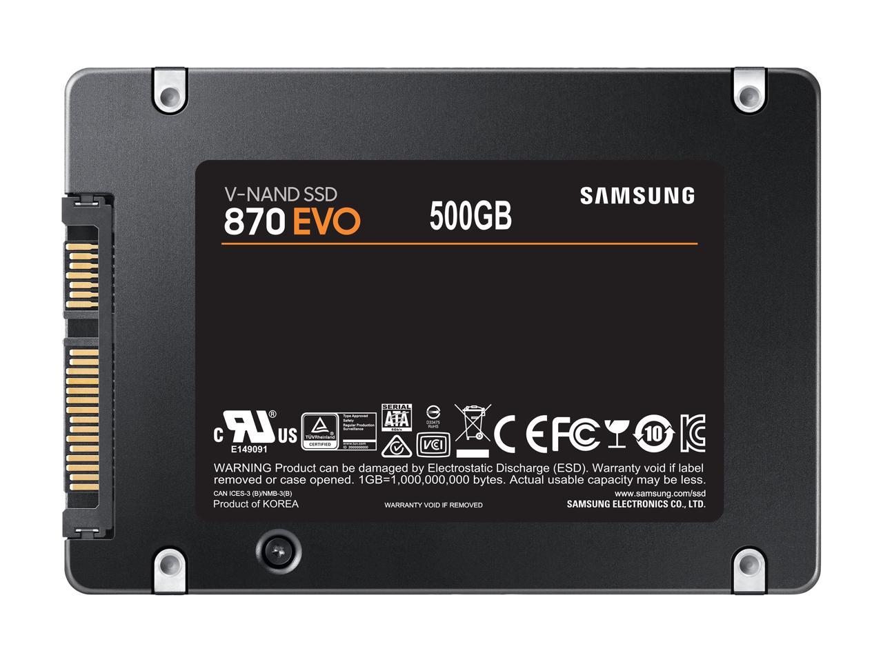 SAMSUNG 870 EVO Series 2.5" 500GB SATA III V-NAND Internal Solid State Drive (SSD) MZ-77E500B/AM 2