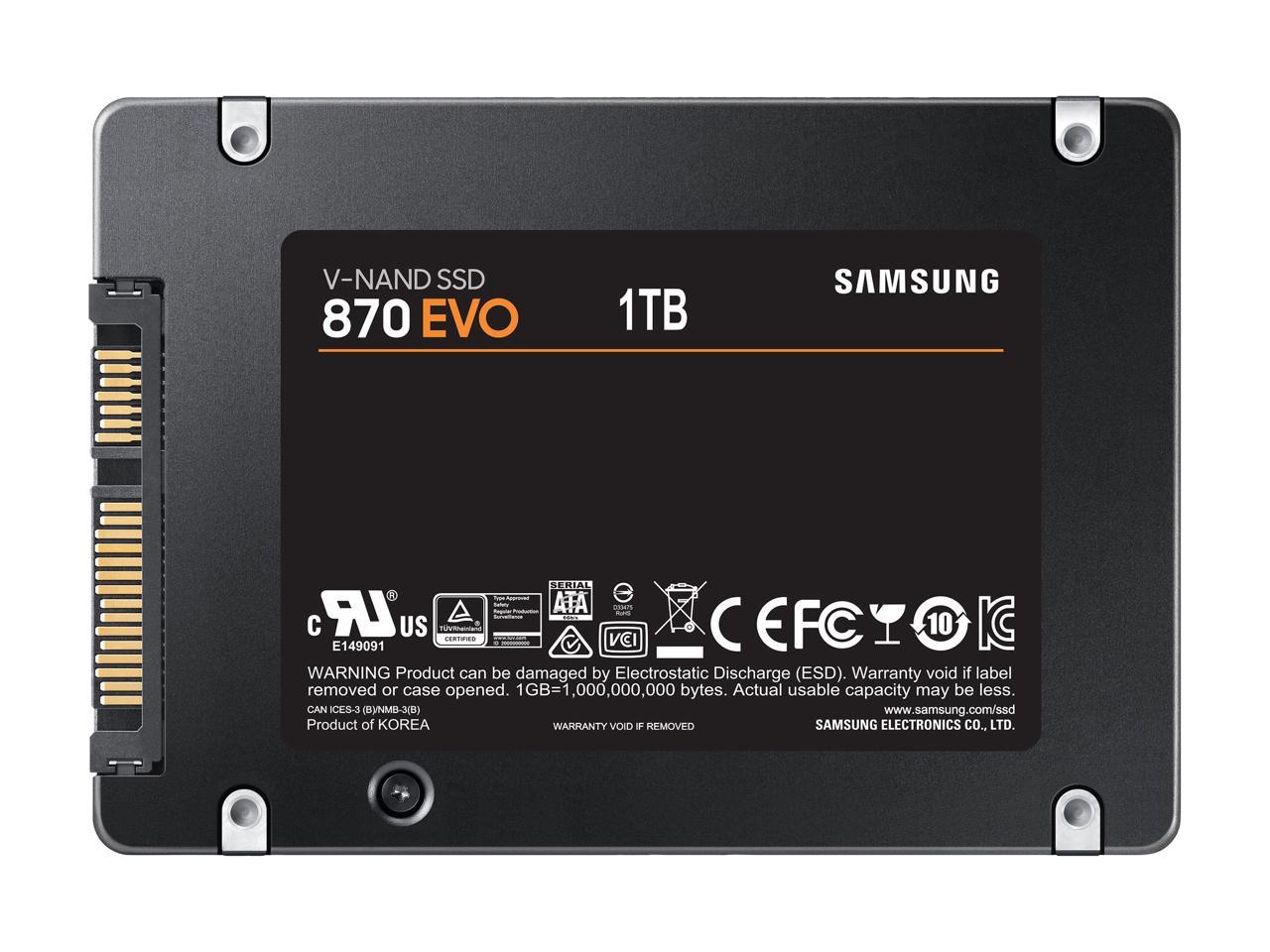 SAMSUNG 870 EVO Series 2.5" 1TB SATA III V-NAND Internal Solid State Drive (SSD) MZ-77E1T0B/AM 2