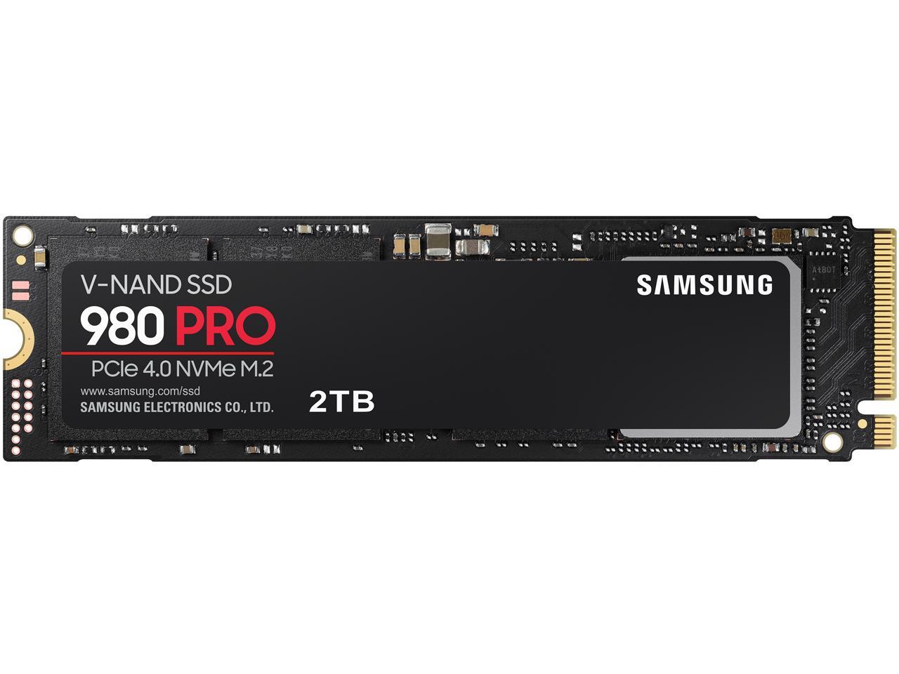 SAMSUNG 980 PRO SSD 2TB, PCIe 4.0 M.2 2280, Speeds Up-to 6,400MB/s Best for High End Computing, Gaming, and Heavy Duty Workstations (MZV8P2T0B/AM) 1