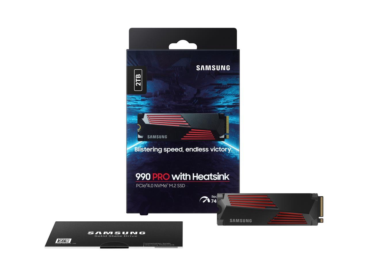 SAMSUNG SSD 990 PRO with Heatsink 2TB, PCIe 4.0, Sew. Read Speeds Up-to 7,450MB/s, Compatible with PlayStation®5 (MZ-V9P2T0CW) 3