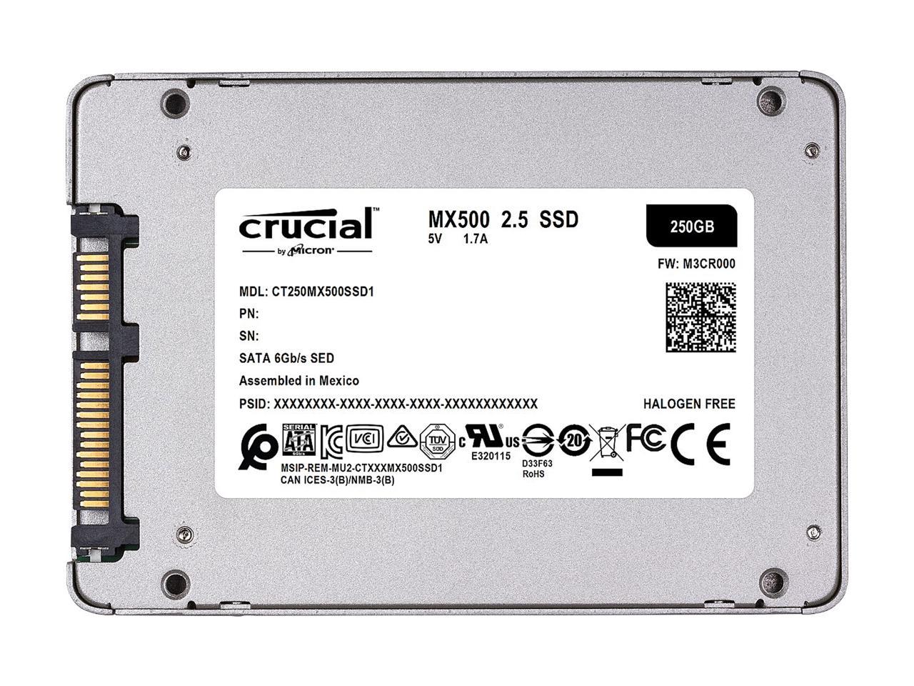 Crucial MX500 250GB 3D NAND SATA 2.5 Inch Internal SSD, up to 560 MB/s  - CT250MX500SSD1 2