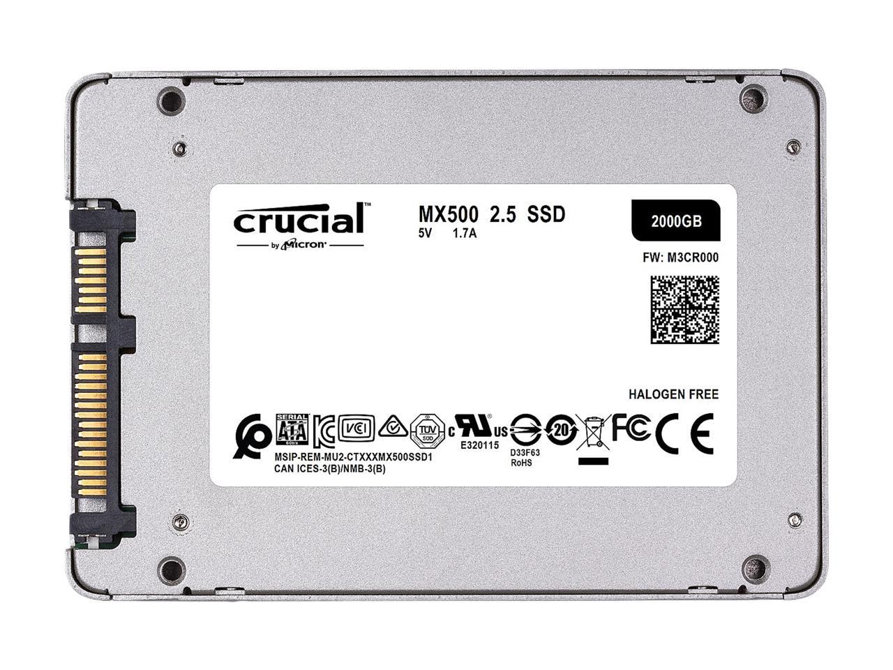 Crucial MX500 2TB 3D NAND SATA 2.5 Inch Internal SSD, up to 560 MB/s  - CT2000MX500SSD1 2