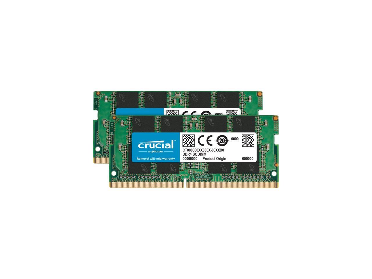 Crucial 64GB Kit (32GBx2) DDR4 3200 MT/s CL22 SODIMM 260-Pin Memory - CT2K32G4SFD832A 1