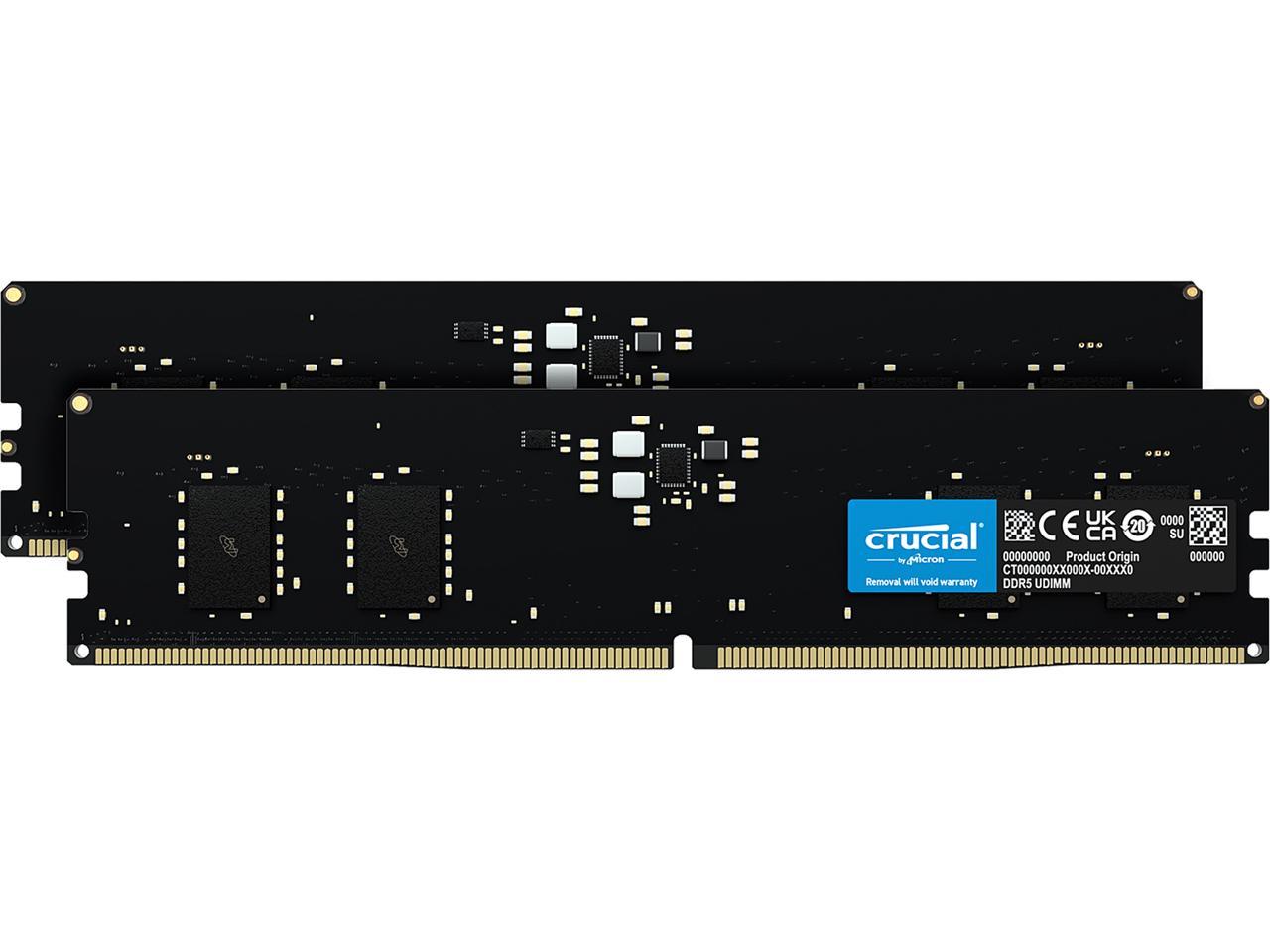 Crucial 32GB (2 x 16GB) 288-Pin PC RAM DDR5 4800 (PC5 38400) Desktop Memory Model CT2K16G48C40U5 1