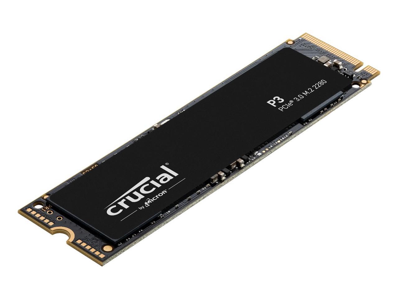 Crucial P3 2TB PCIe 3.0 3D NAND NVMe M.2 SSD, up to 3500MB/s - CT2000P3SSD8 3