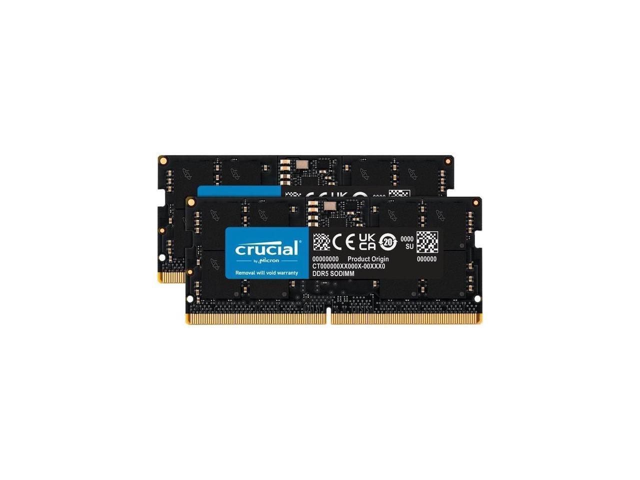 Crucial 32GB (2 x 16GB) 262-Pin DDR5 SO-DIMM DDR5 5200 (PC5 41600) Laptop Memory Model CT2K16G52C42S5 1