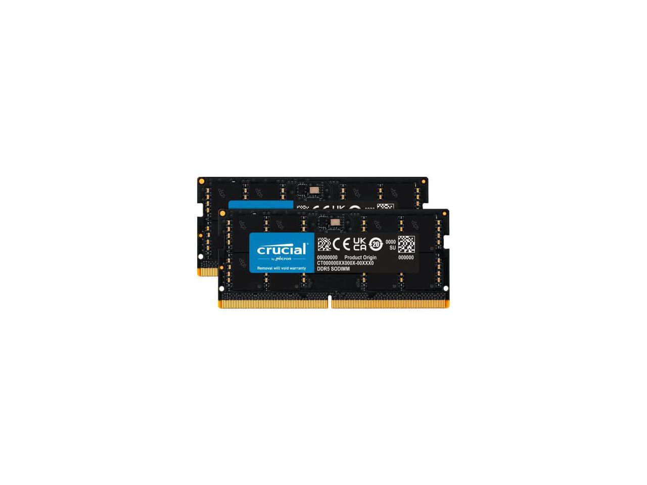 Crucial 32GB (2 x 16GB) 262-Pin DDR5 SO-DIMM DDR5 5200 (PC5 41600) Laptop Memory Model CT2K16G52C42S5 2