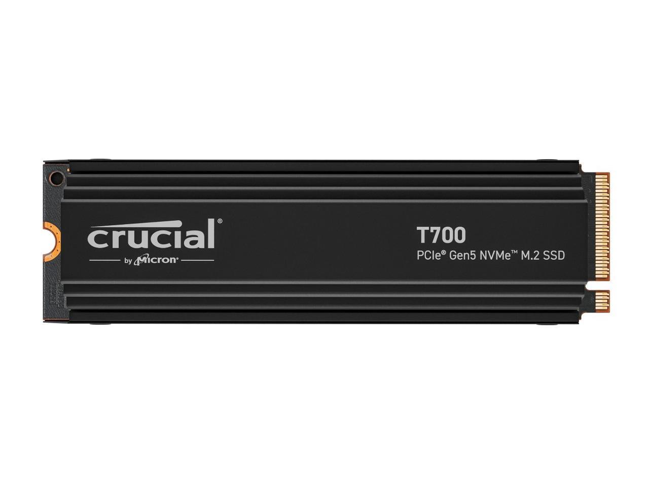 Crucial T700 GEN5 NVME M.2  SSD w/ Heatsink 2280 1TB PCI-Express 5.0 x4 TLC NAND² Internal Solid State Drive (SSD) CT1000T700SSD5 1