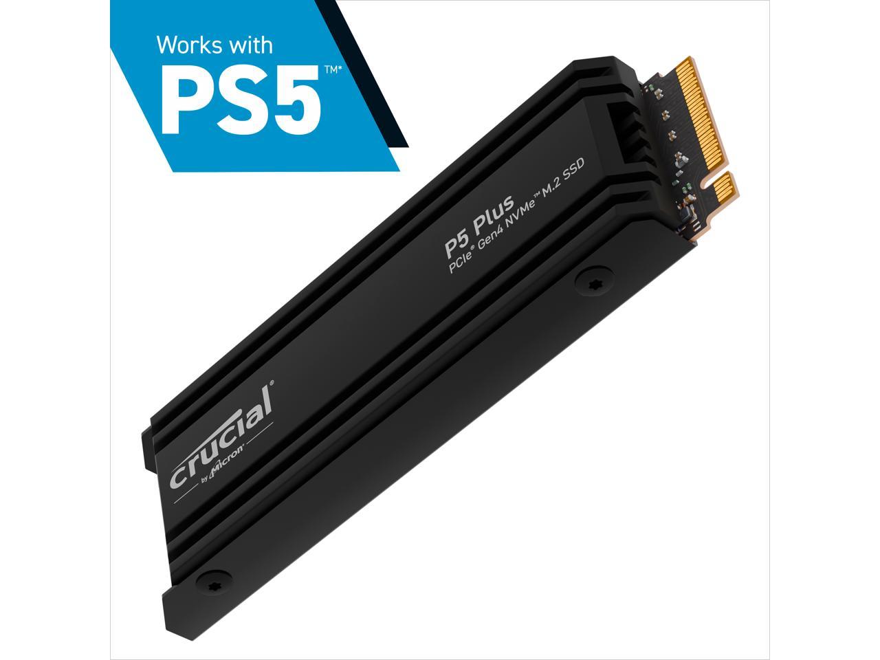 Crucial P5 Plus M.2 2280 1TB with Heatsink PCI-Express 4.0 x4 NVMe 3D NAND Internal Solid State Drive (SSD) CT1000P5PSSD5 1