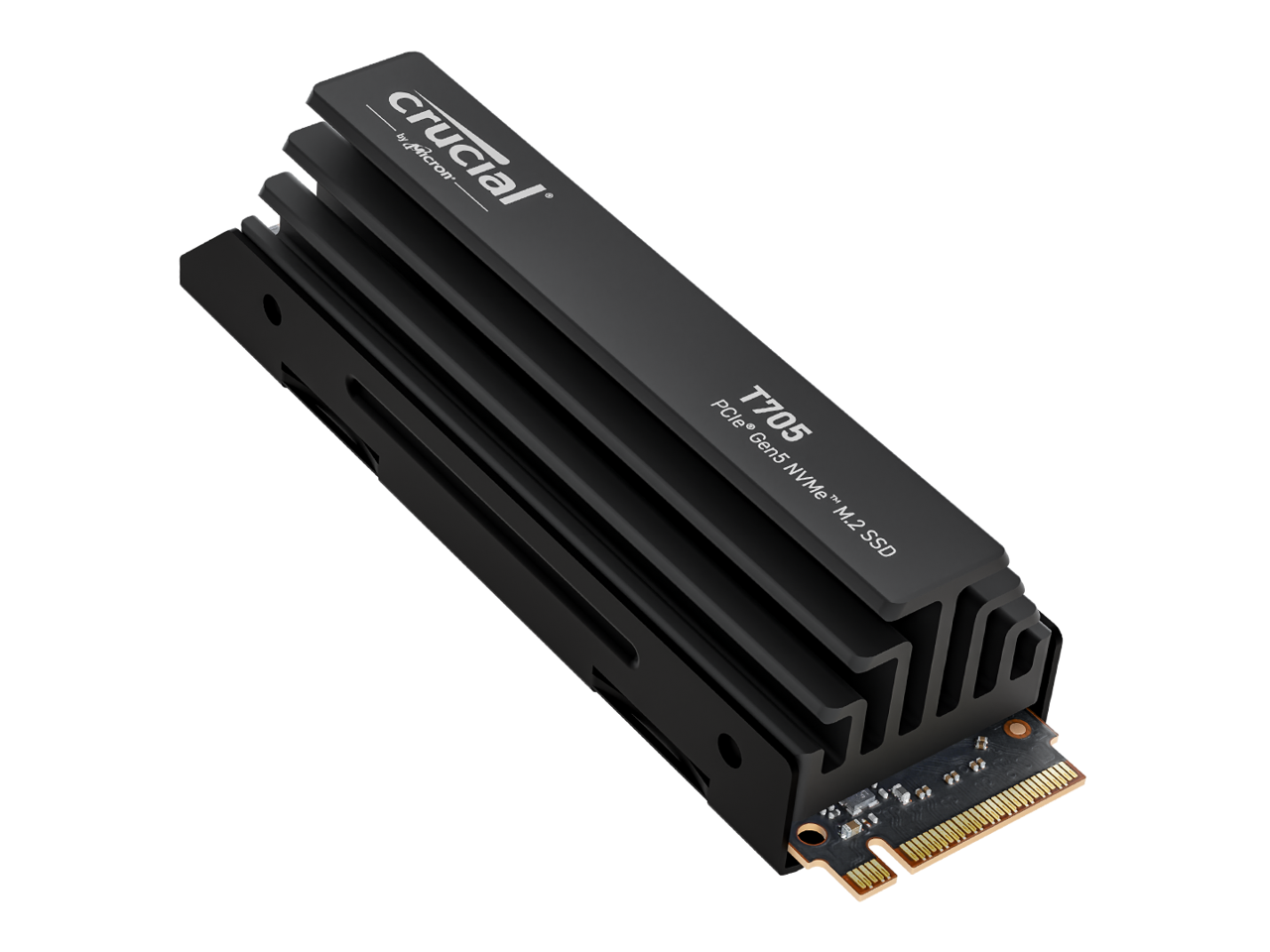 Crucial T705 1TB PCIe Gen5 NVMe M.2 SSD with Heatsink  - Up to 13,600 MB/s - Game Ready - Internal Solid State Drive (PC) - +1mo Adobe CC - CT1000T705SSD5 1