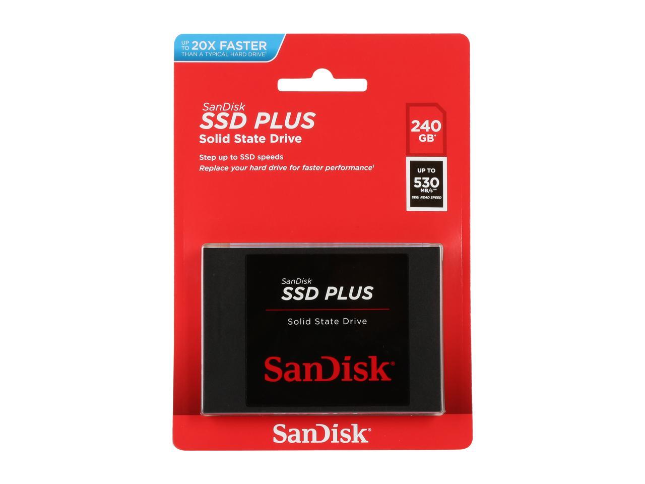 SanDisk SSD Plus 240GB Internal SSD - SATA III 6Gb/s, 2.5"/7mm - SDSSDA-240G-G26 2