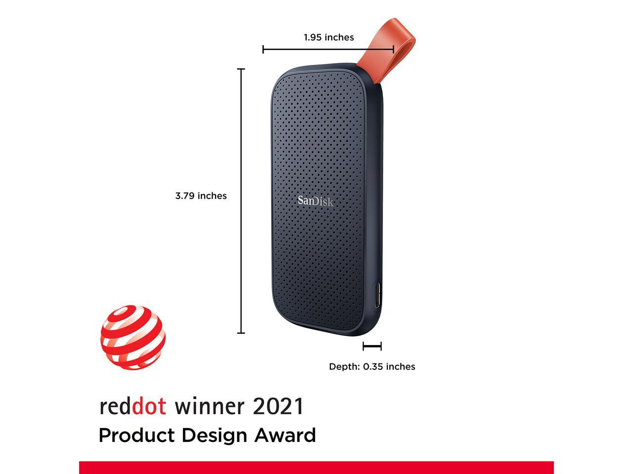 SanDisk 2TB Portable SSD - Up to 520MB/s, USB-C, USB 3.2 Gen 2 - External Solid State Drive SDSSDE30-2T00-G25 2