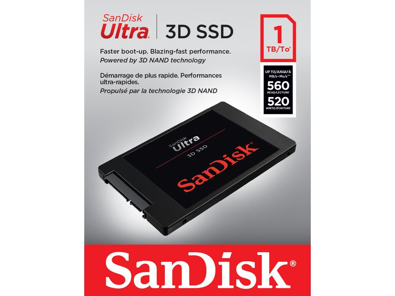 SanDisk Ultra 3D 2.5" 1TB SATA III 3D NAND Internal Solid State Drive (SSD) SDSSDH3-1T00-G26 1