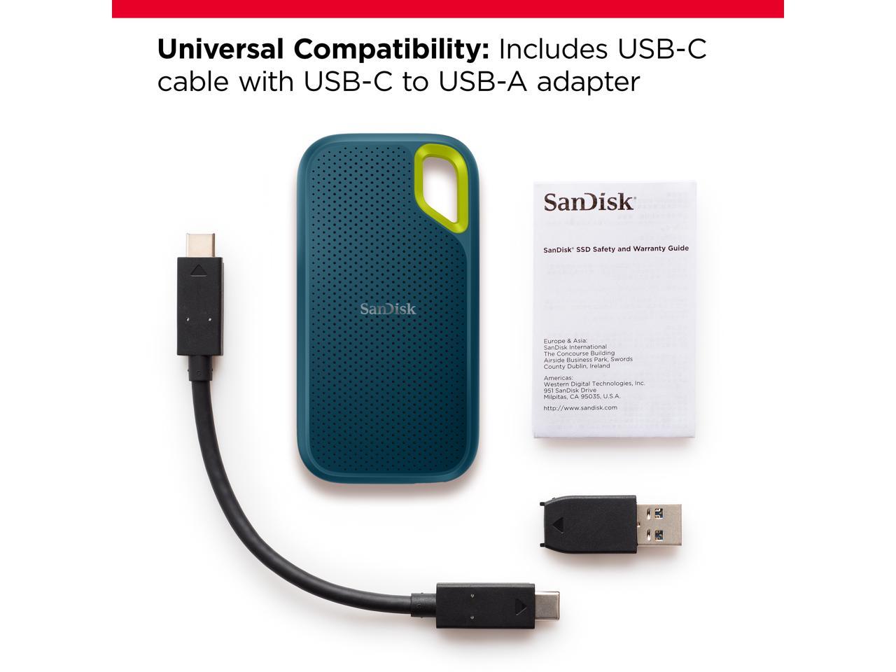 SanDisk 2TB Extreme Portable SSD - Up to 1050MB/s - USB-C, USB 3.2 Gen 2 - External Solid State Drive - SDSSDE61-2T00-G25M 4