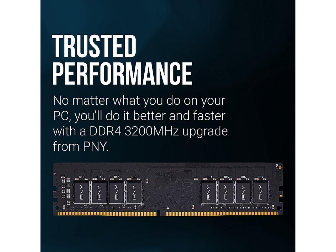 PNY 16GB 288-Pin DDR4 SDRAM DDR4 3200 (PC4 25600) Desktop Memory Model MD16GSD43200-TB 3