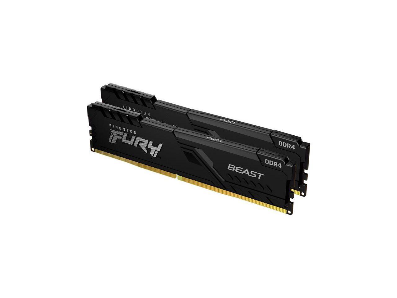 Kingston FURY Beast 16GB (2 x 8GB) 288-Pin PC RAM DDR4 3200 (PC4 25600) Memory (Desktop Memory) Model KF432C16BBK2/16 1