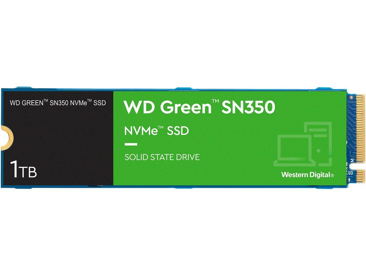 Western Digital WD Green SN350 NVMe M.2 2280 1TB PCI-Express 3.0 x4 Internal Solid State Drive (SSD) WDS100T3G0C 1