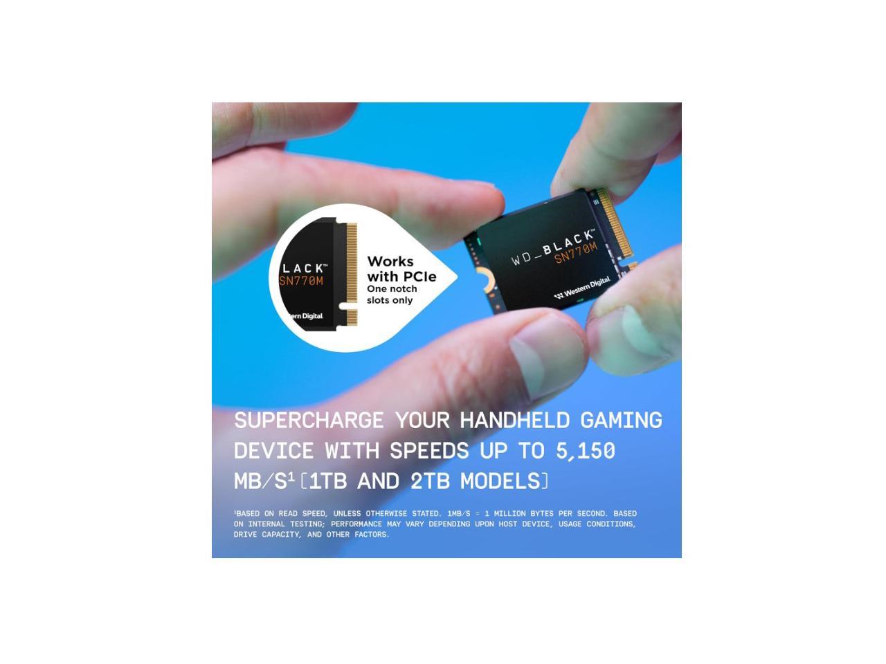 WD_BLACK 1TB SN770M M.2 2230 NVMe SSD for Handheld Gaming Devices, Speeds up to 5,150MB/s, TLC 3D NAND, Great for Steam Deck and Microsoft Surface - WDBDNH0010BBK-WRSN 4