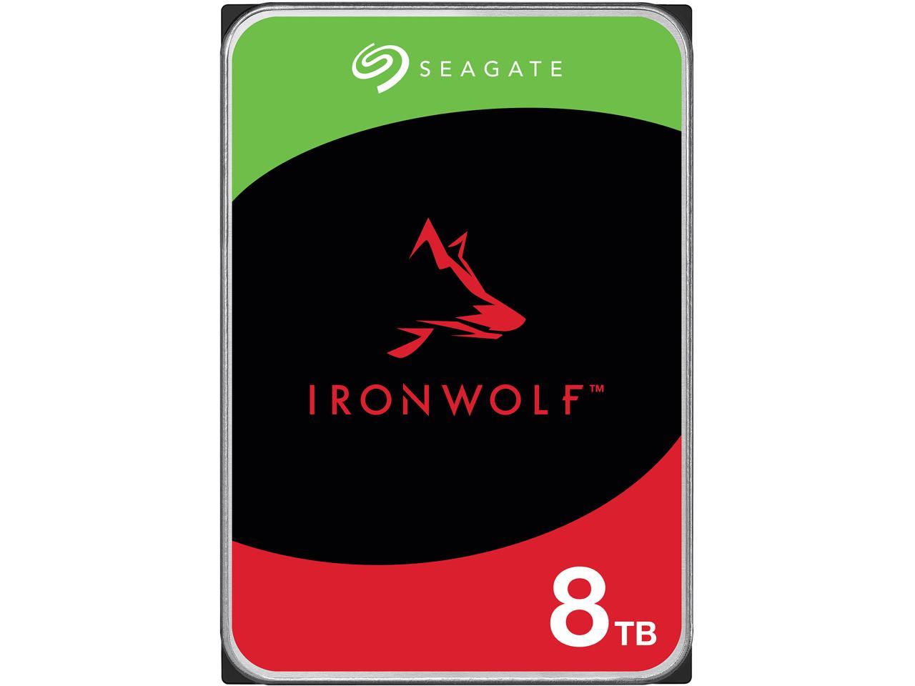 Seagate IronWolf 8TB NAS Hard Drive 7200 RPM 256MB Cache SATA 6.0Gb/s CMR 3.5" Internal HDD for RAID Network Attached Storage ST8000VN004-NE 1