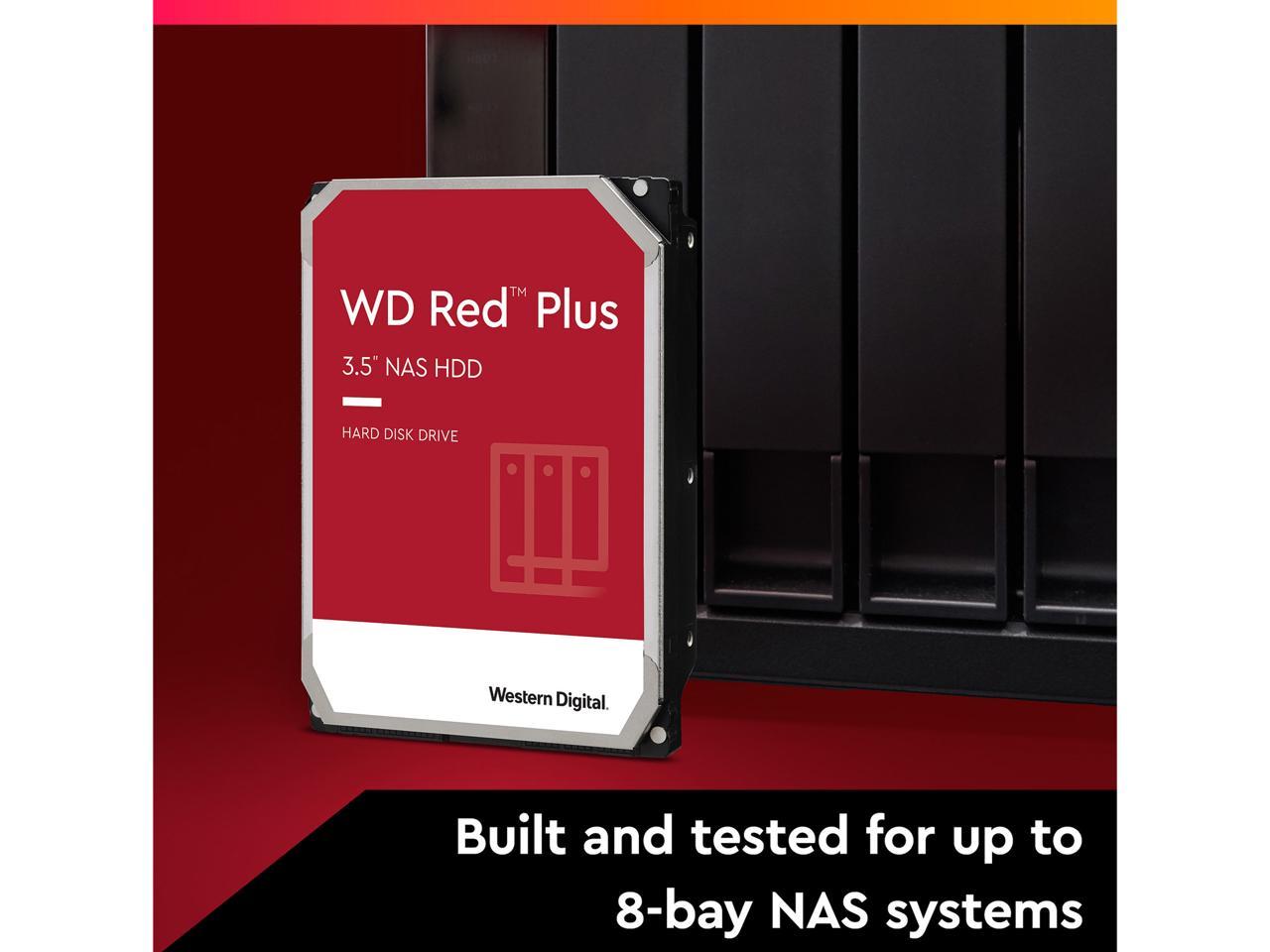 WD Red Plus 6TB NAS Hard Disk Drive - 5640 RPM Class SATA 6Gb/s, CMR, 128MB Cache, 3.5 Inch - WD60EFZX 4