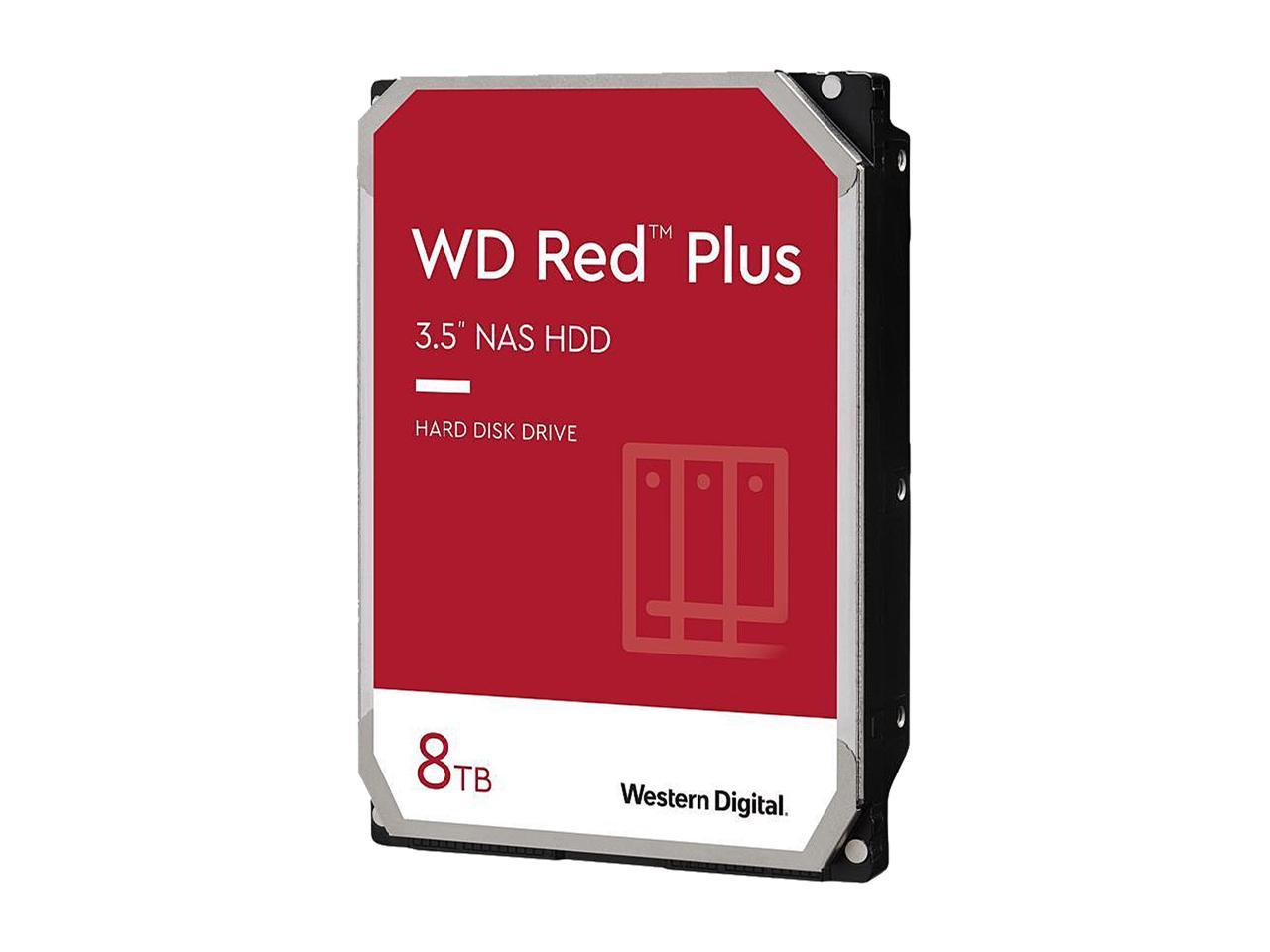 WD Red Plus 8TB CMR NAS Hard Drive HDD - 5640 RPM, SATA 6 Gb/s, 128MB Cache, 3.5" - WD80EFZZ 2