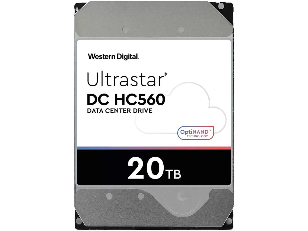 WD Ultrastar DC HC560 0F38755 20TB Hard Drive 512MB Cache 7200 RPM SATA 6.0Gb/s 512E SE NP3 3.5" Internal HDD (WUH722020ALE6L4) 1